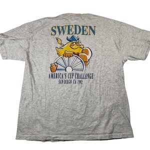 VTG 90's SACC Viking Swedish America's Cup Challenge 1992 T-Shirt Hanes Beefy XL